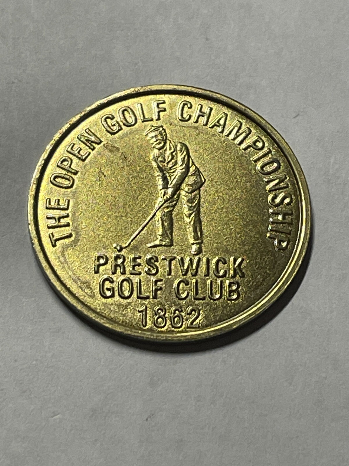Rare 1862 Open Championship 1" Coin Style Golf Marker - Prestwick Golf Club