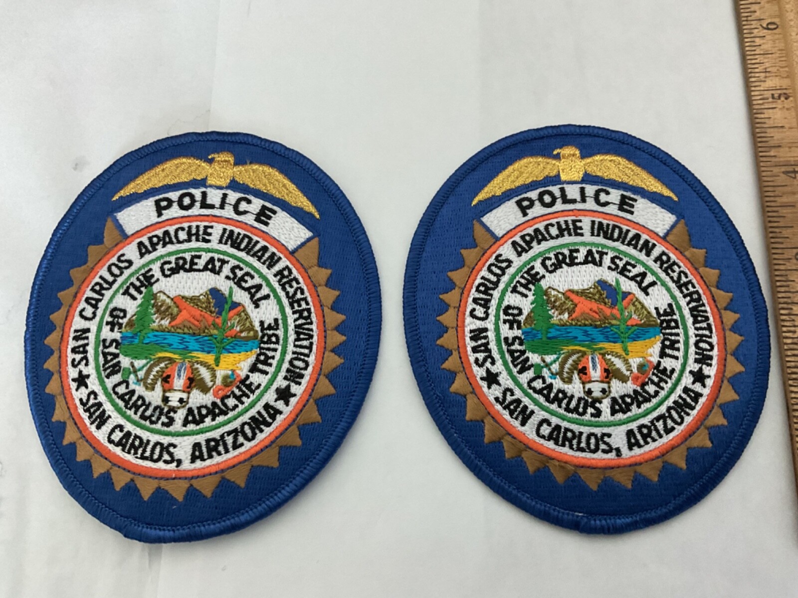 Police San Carlos Apache Indian Reservation collectable patch set full size new