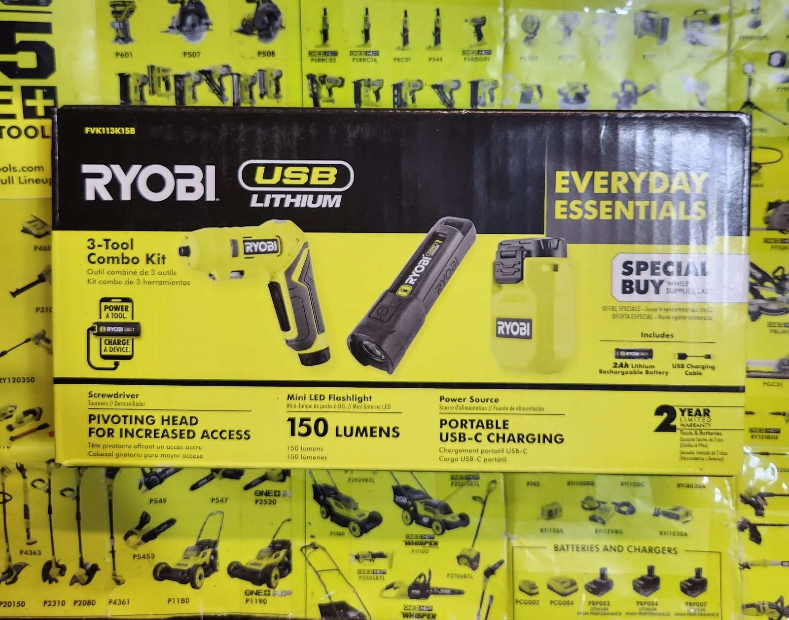 ⭐️NEW⭐️ Ryobi USB LITHIUM 3-Tool Kit FVK113K1SB
