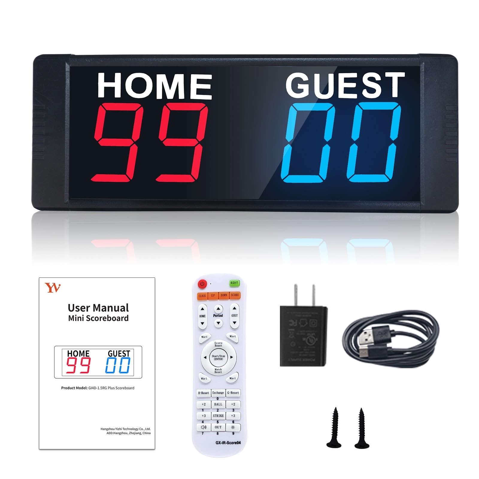 Portable Digital Scoreboard, Tabletop Electronic Scoreboard with Remote, Scor...