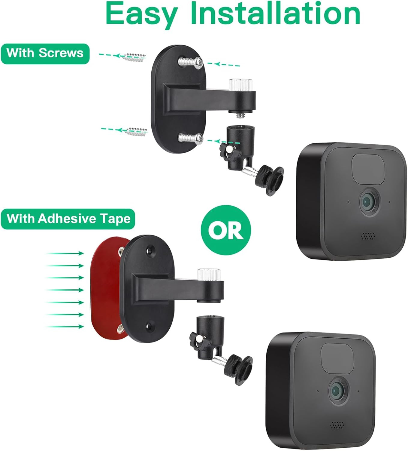2Pack Adjustable Security Wall Mount Bracket for Blink Outdoor 2K+ / Outdoor 4 (