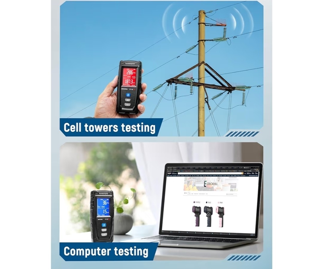 ERICKHILL EMF Meter, Rechargeable Digital Electromagnetic Field Radiation...