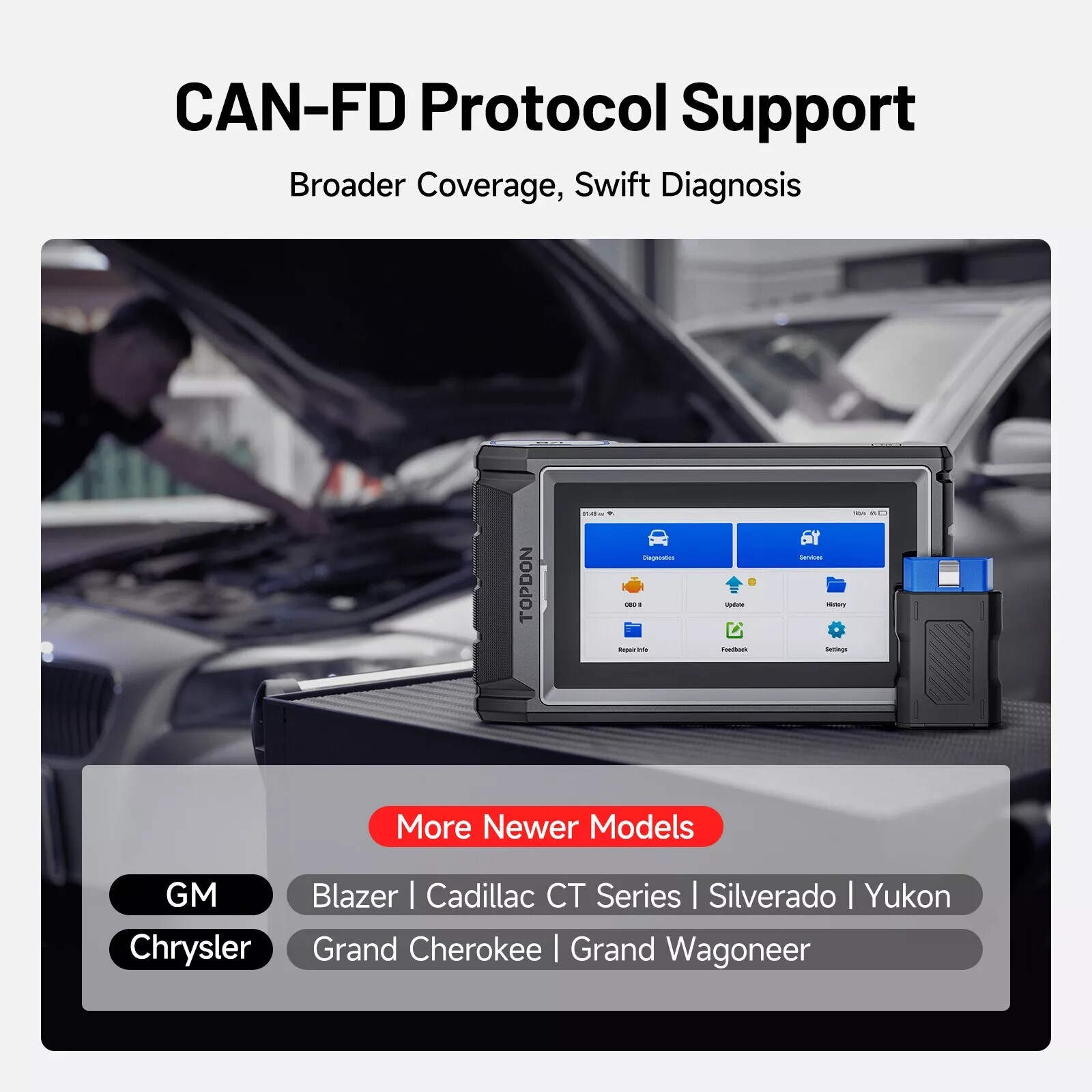 TOPDON AD800BT 2 OBD2 Scanner Tool Full System Diagnostic Tool ENG ABS SRS TPMS