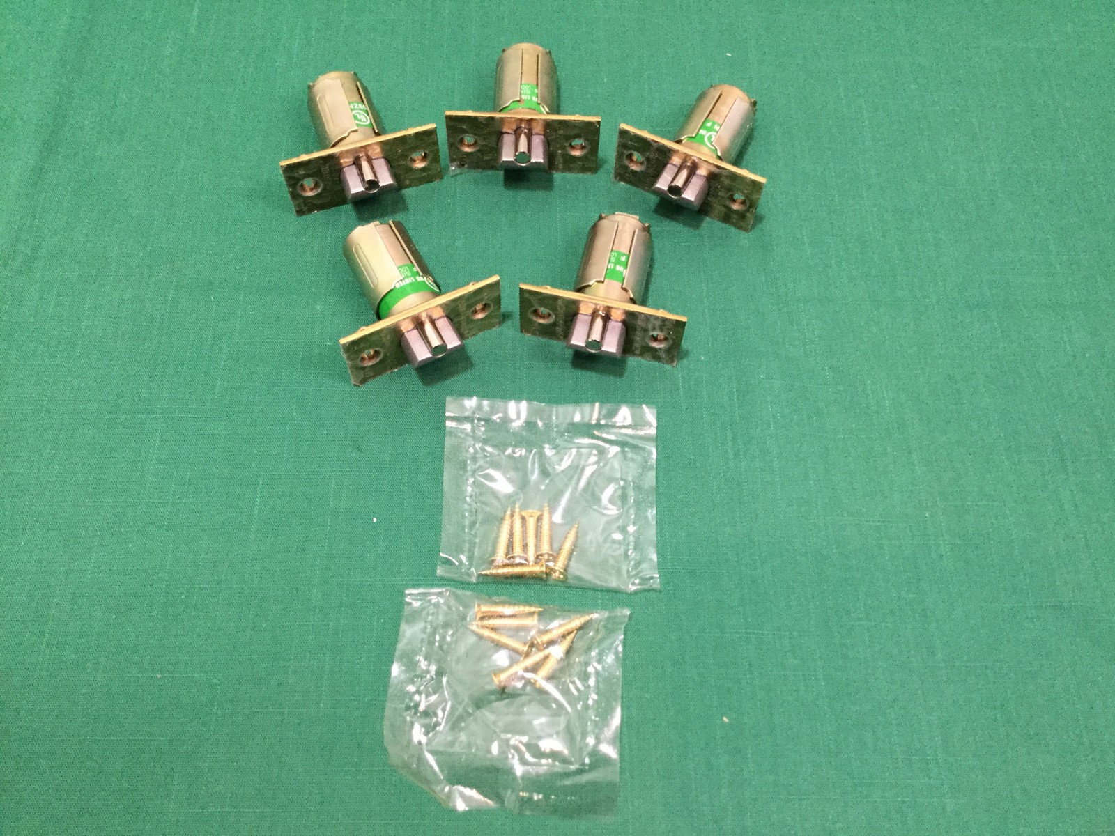 Mul-T-Lock 2 3/4'' Grde 2 Deadlatches, Bright Brass Finish, Set of 5 - Locksmith