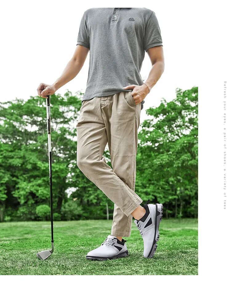 Waterproof Men's Golf Spikes Shoes Comfortable Non-slip Golf Training Sneakers