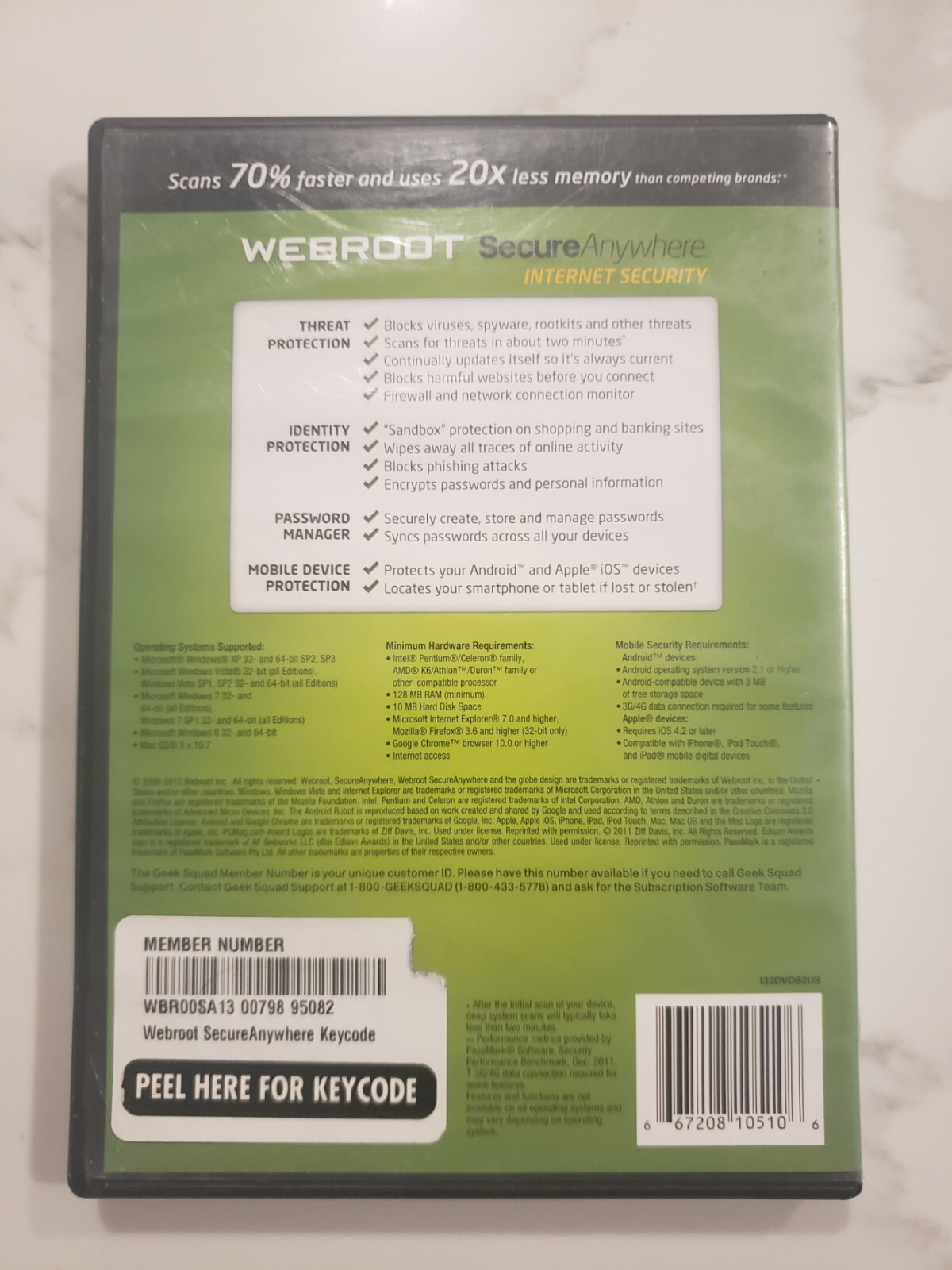 Webroot Secure Anywhere Internet Security Full Ver. 3 Devices PC/Mac/Mobile 2012