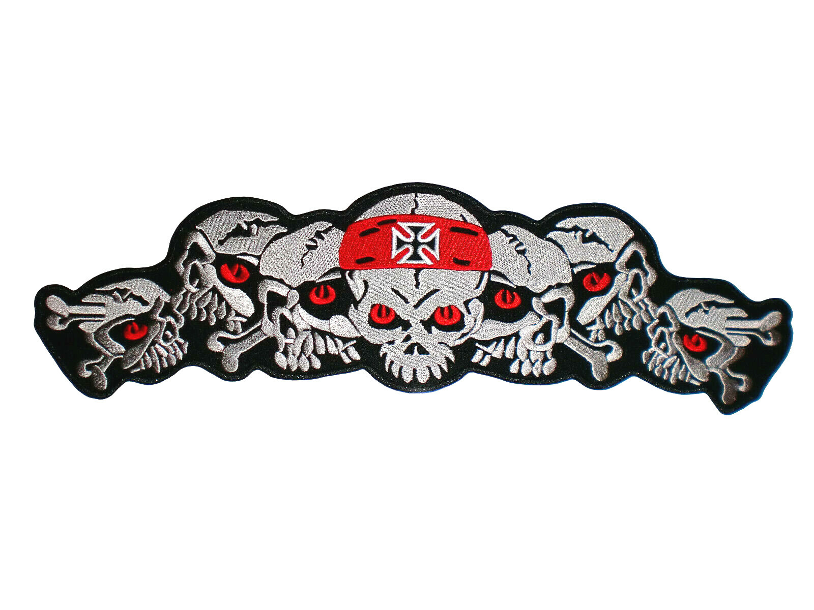 LARGE Skull Bones Iron Cross Jacket Vest Biker Back Patch Rider Rocker Moto Rod