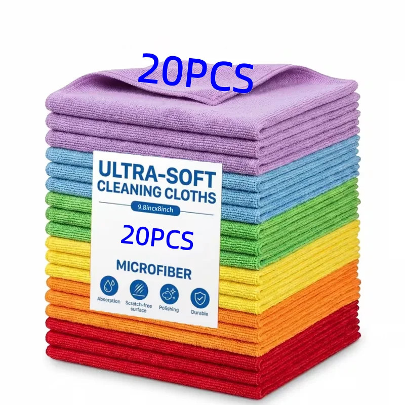 40/20/15/10/5pcs multi-purpose ultra-fine fiber cleaning towels, reusable cleani