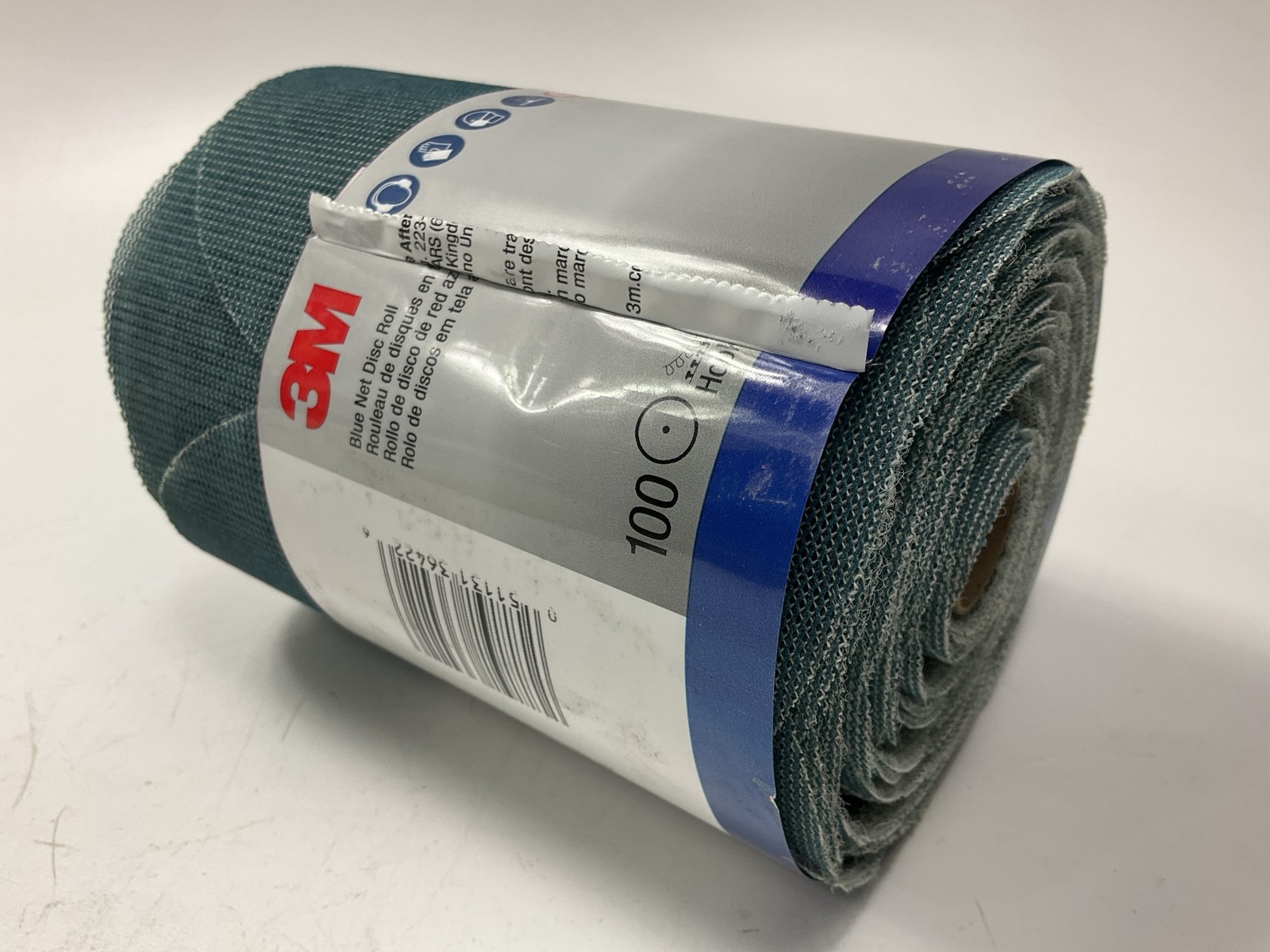 3M 36422 Blue Net Sanding Disc Roll 6", 150+ Grit (150 Grade), 100 / Pack