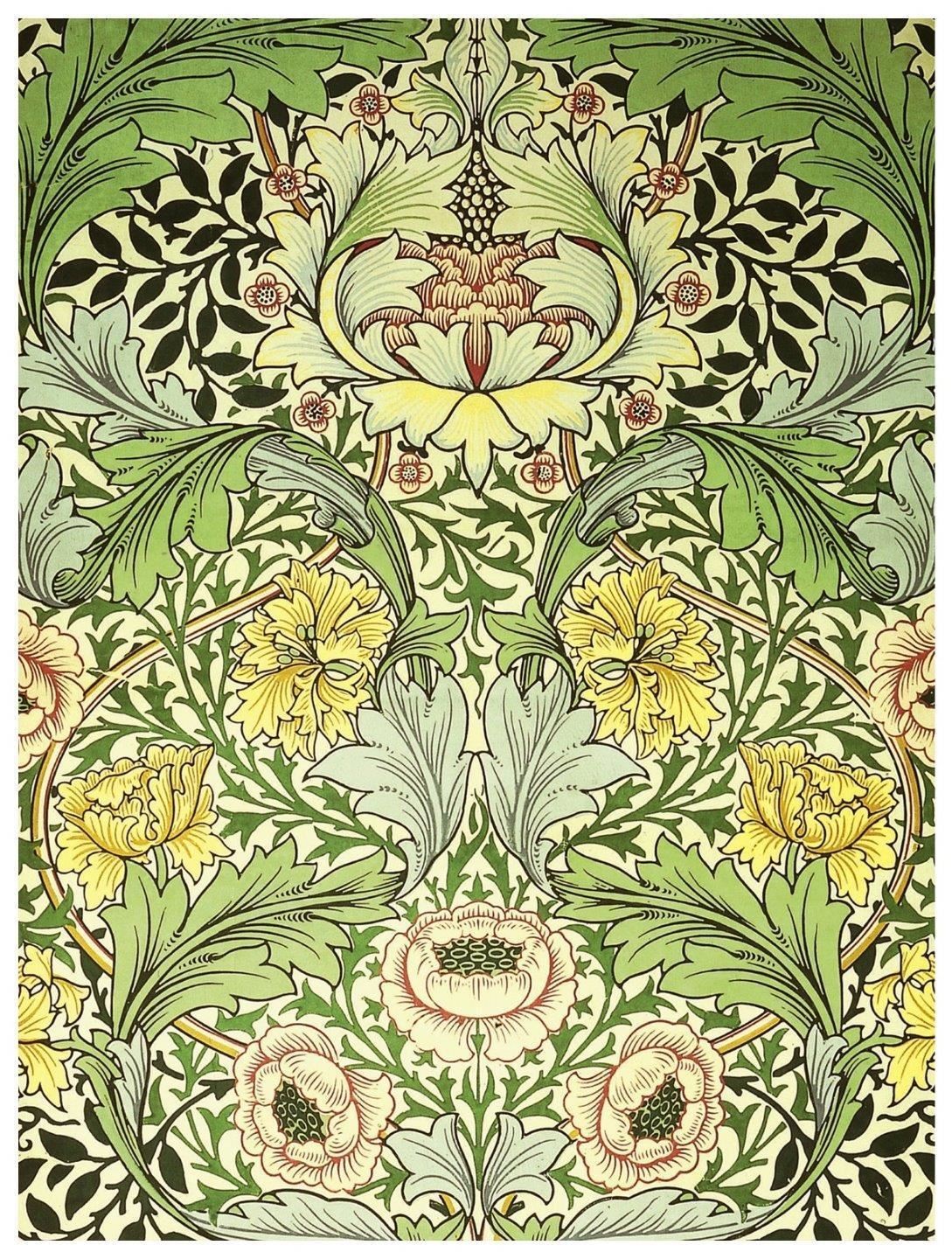 William Morris Norwich Floral Design detail Counted Cross Stitch Pattern