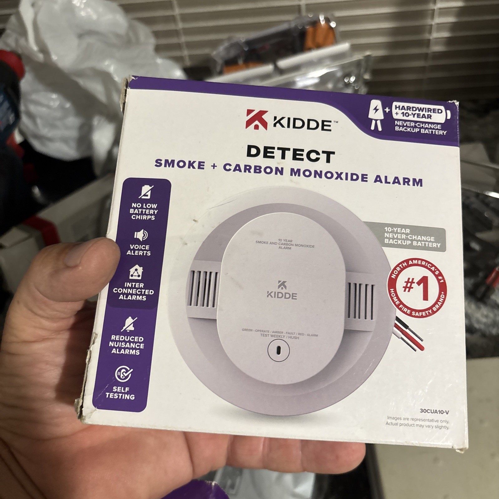 Kidde Smoke and Carbon Monoxide Detector with Interconnected Alarm Voice Alerts