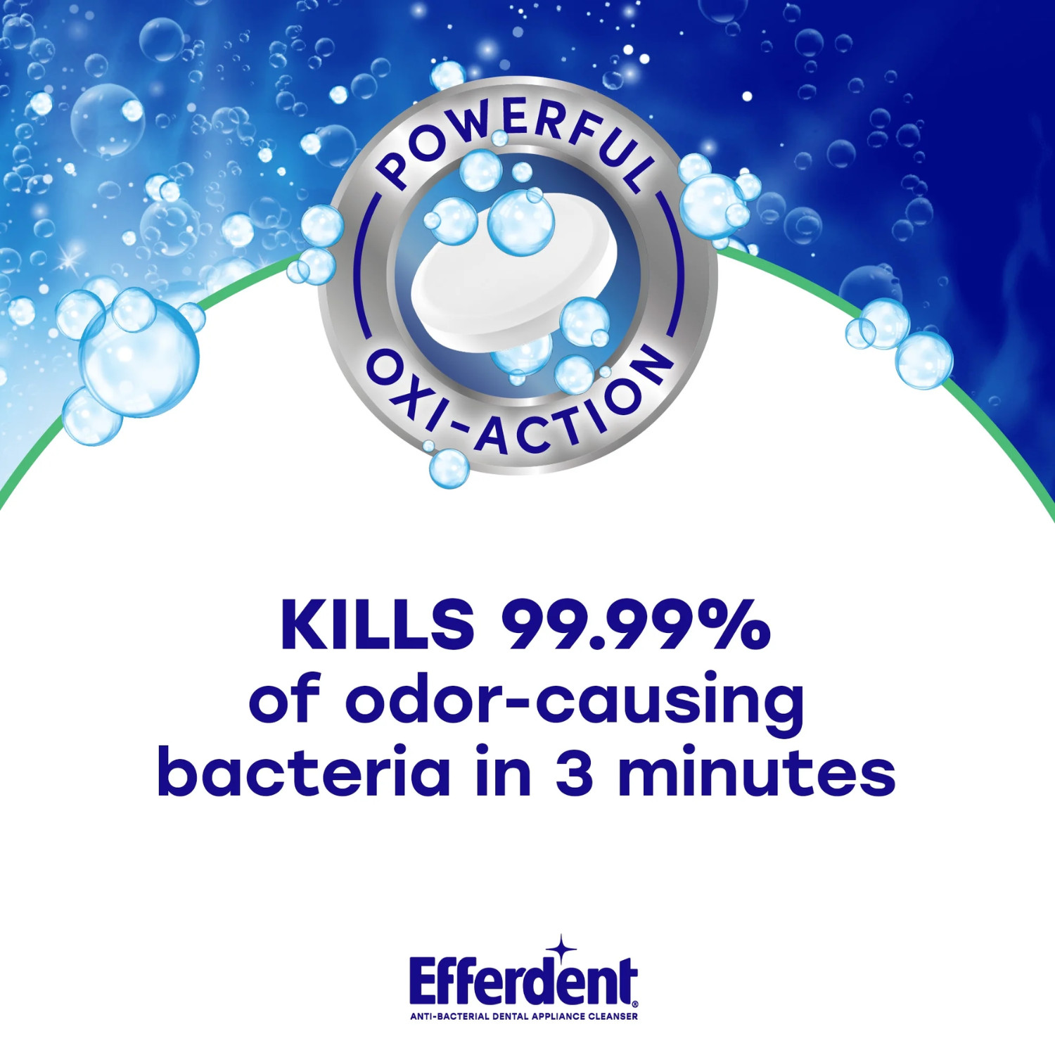 Efferdent Retainer & Denture Cleaner Tablets Minty & Fresh Clean, 126 Count