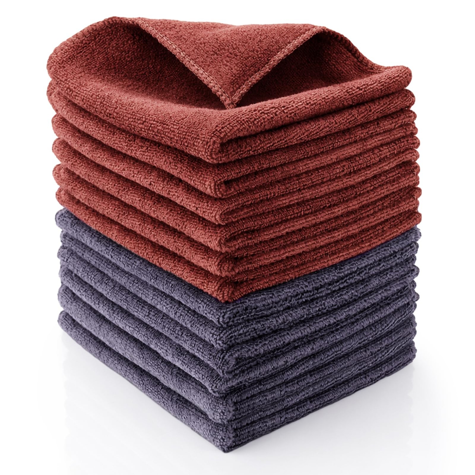 XANGNIER 12 Pack Barista Towels-Professional Microfiber 12pcs, Gray, Brown