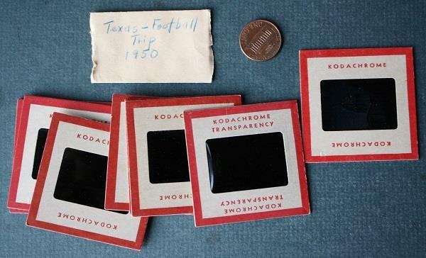 1940s Purdue University Texas Football Kodak Kodachrome 9 NINE photo slide set--
