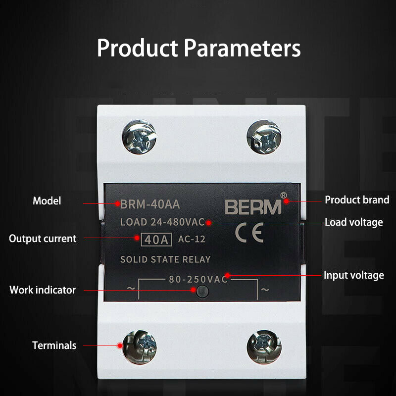 10-100 Amp Single Phase BRM Solid State Relays Module AC 80V-250V to AC 24-480V