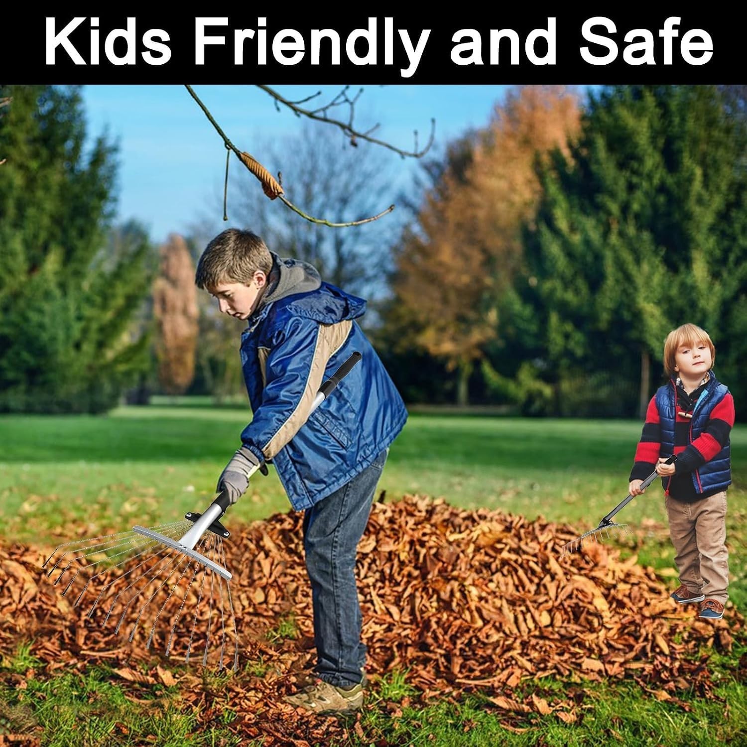 Rust-Resistant Telescopic Metal Garden Rake