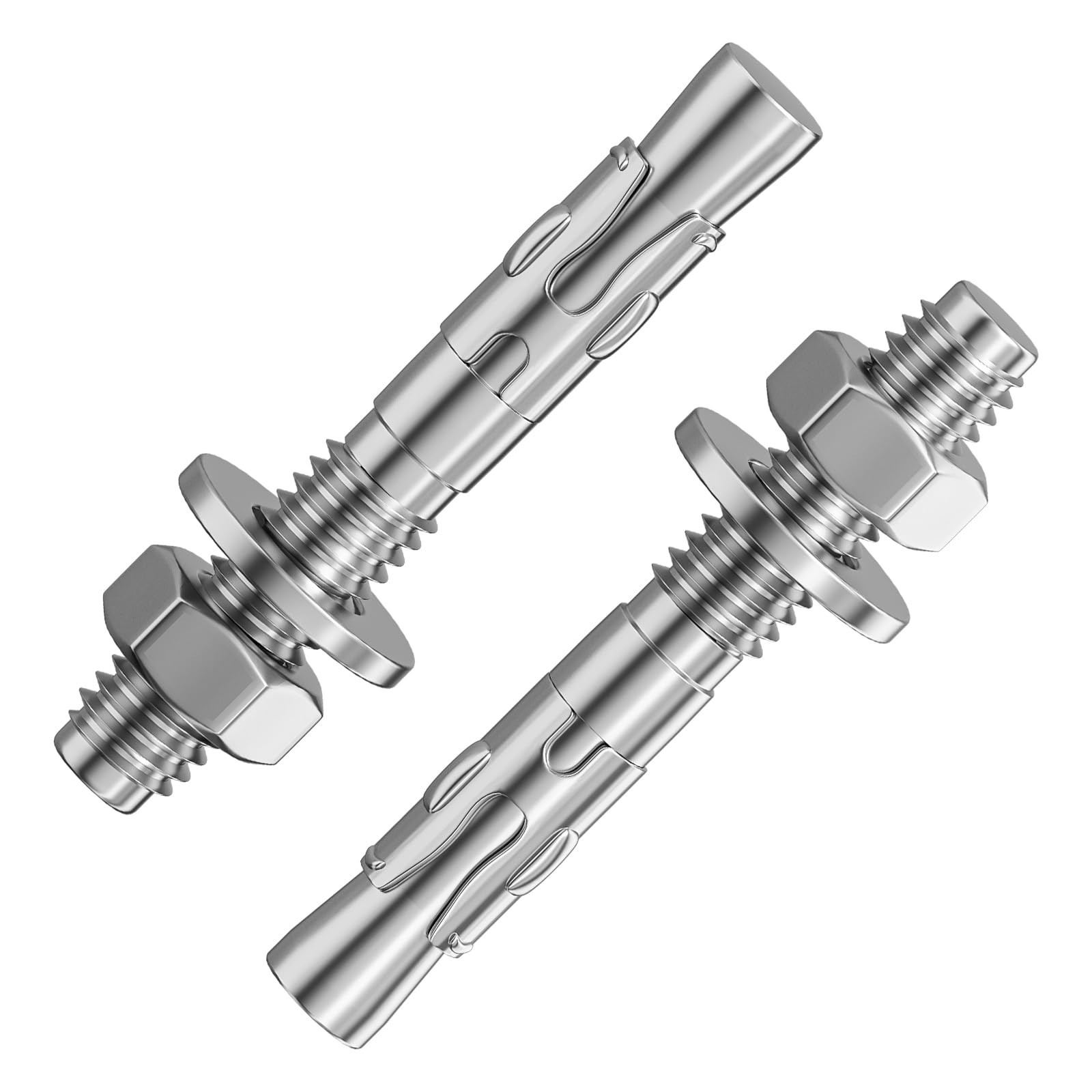 Wensilon 10Pcs 3/8x2-1/2 Inch Standard Fasteners for Heavy-Duty 304 Stainless...