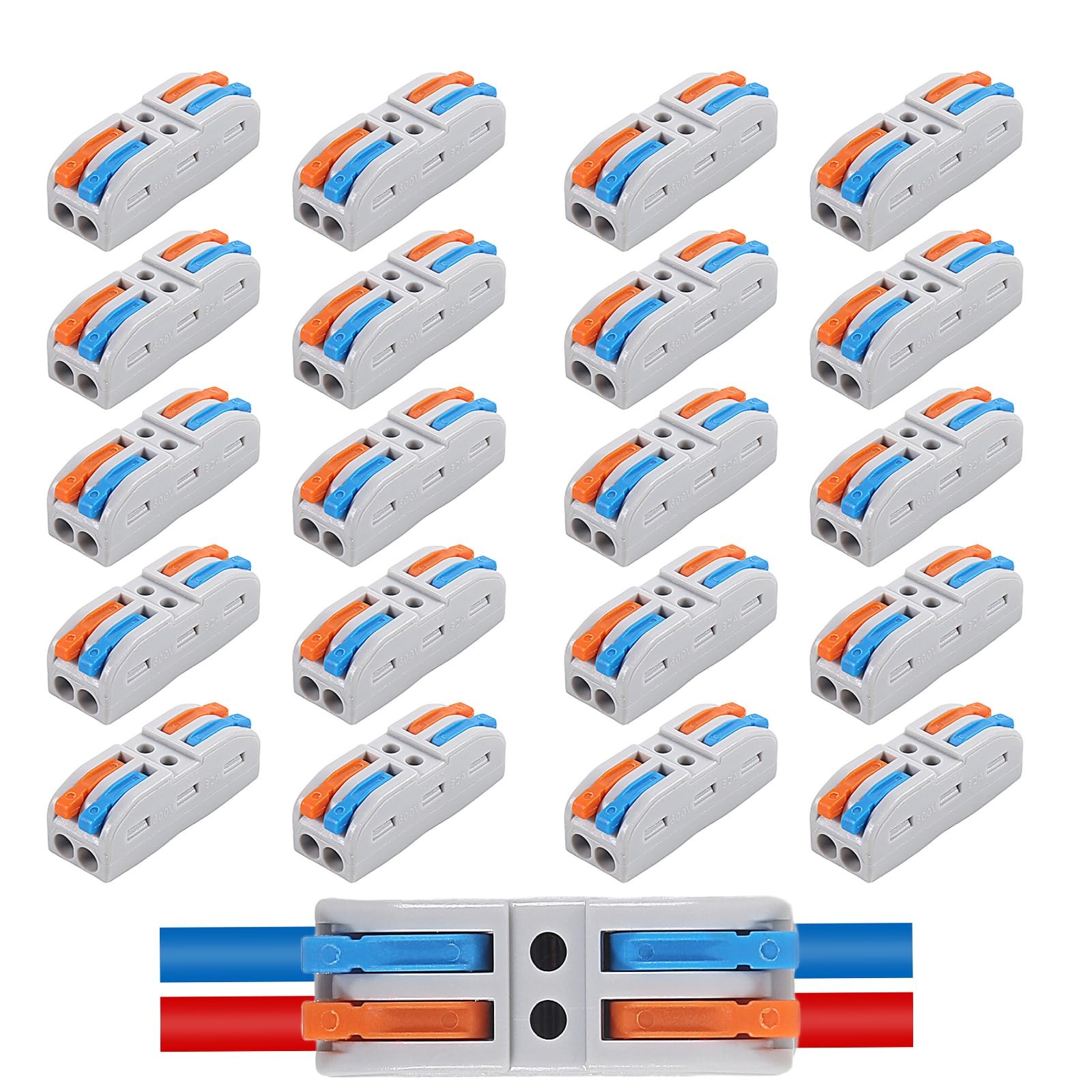 20Pcs Quick Connect Electrical Splicing Wire Connectors Kit Lever Wire...