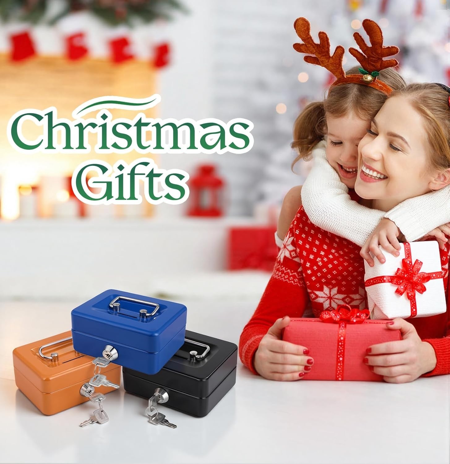 Fire Chest Fireproof Safe Lock Hidden Box Hide Money Cash,Document with Key Lock