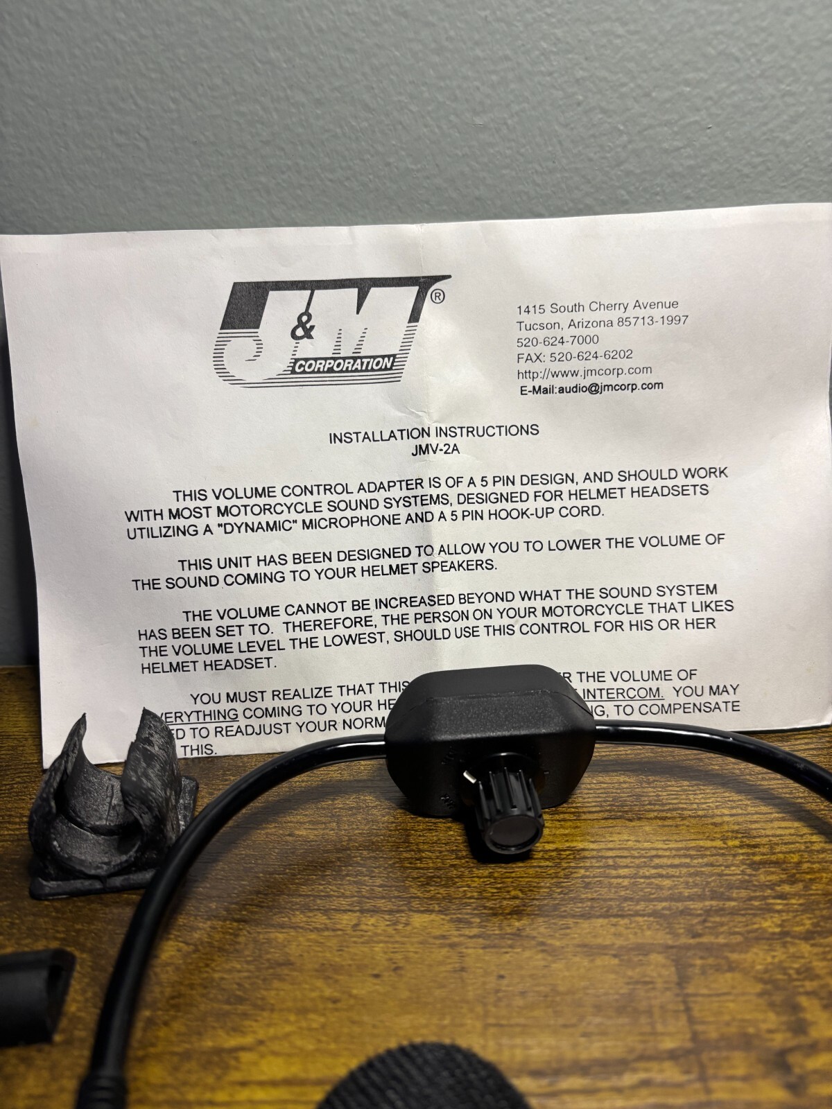 J&M in line headset volume control JM-JMV-2A