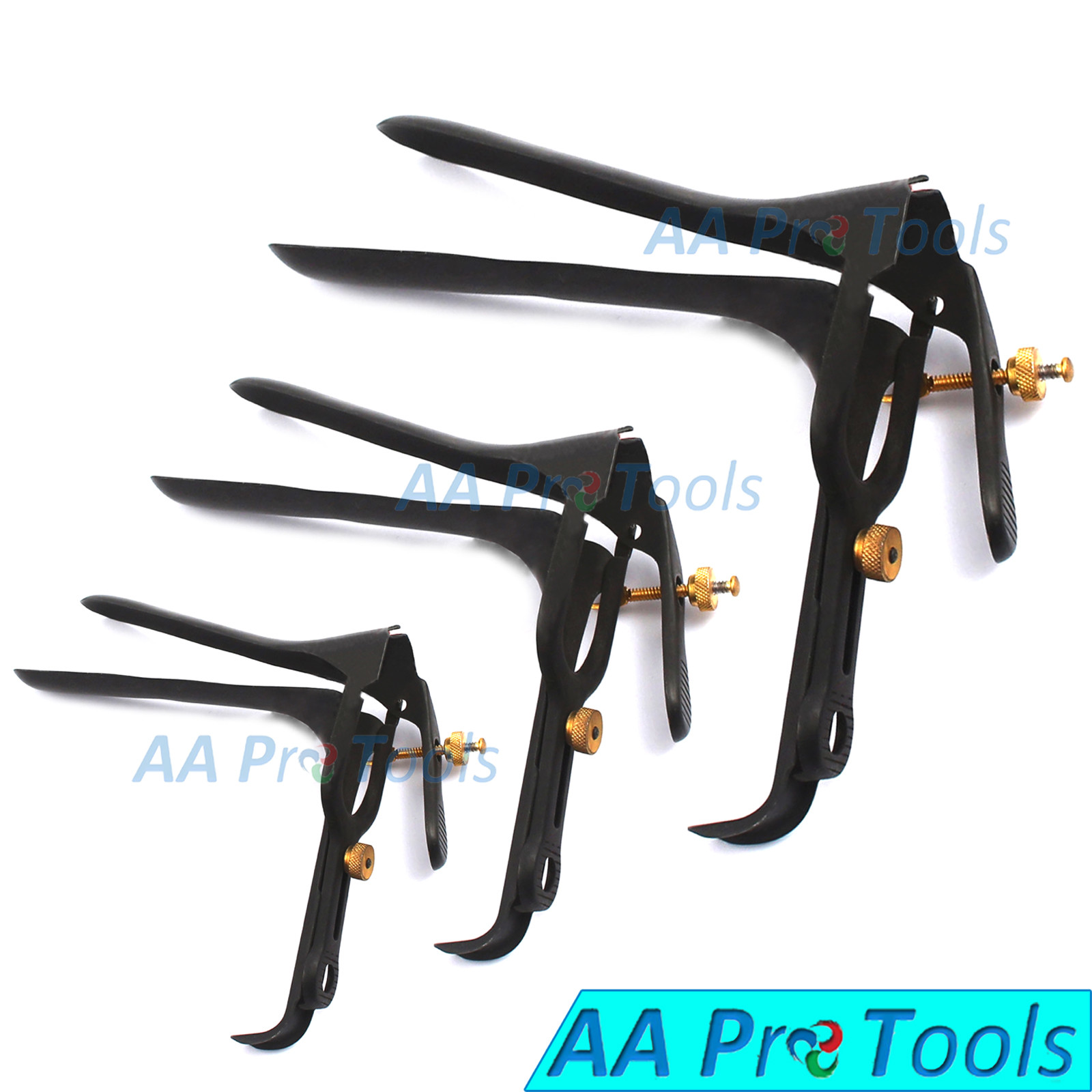 3 Premium Grade Medium Large Small Graves Vaginal Speculum Gynecology Black
