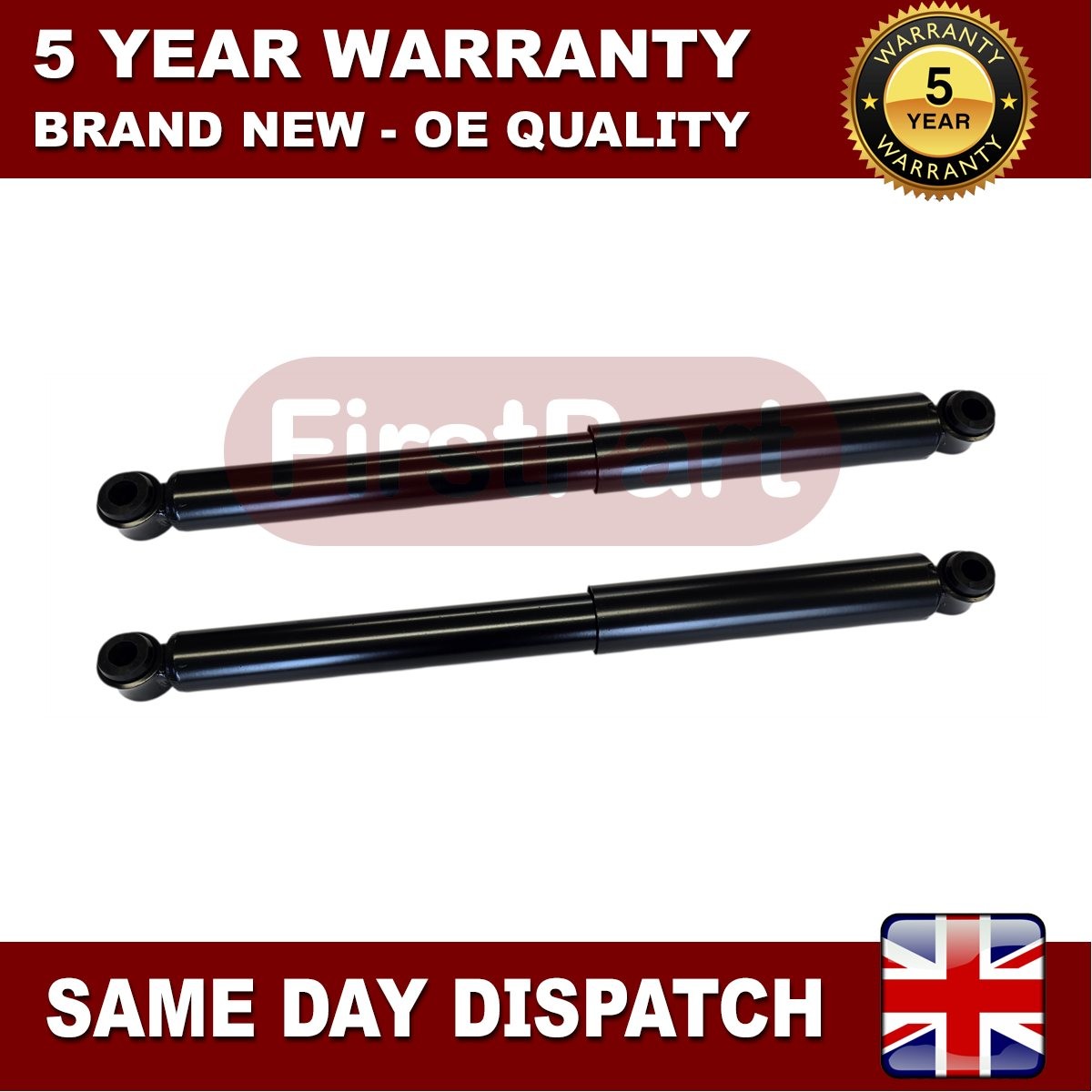 Fits Mitsubishi L200 / Triton 2005- Firstpart Rear 2x Shock Absorbers