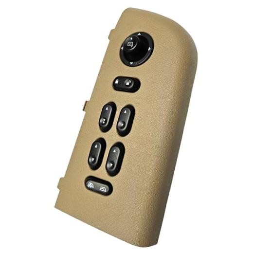 Master Window Switch and Tan Bezel Assembly Tan Without Power Folding Mirrors