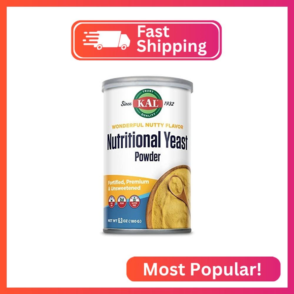 KAL Nutritional Yeast Powder, Fortified with B6, B12, Folic Acid and Other B Vit