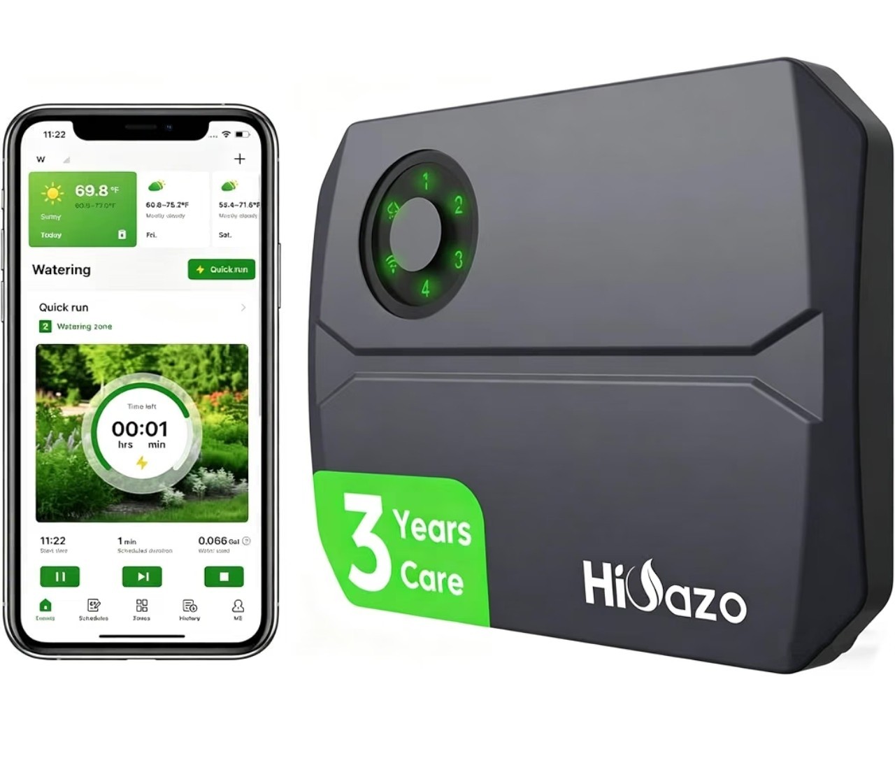 HiOazo 6-Zone Smart Sprinkler Controller WiFi Water Timer Model HSC-600W, New