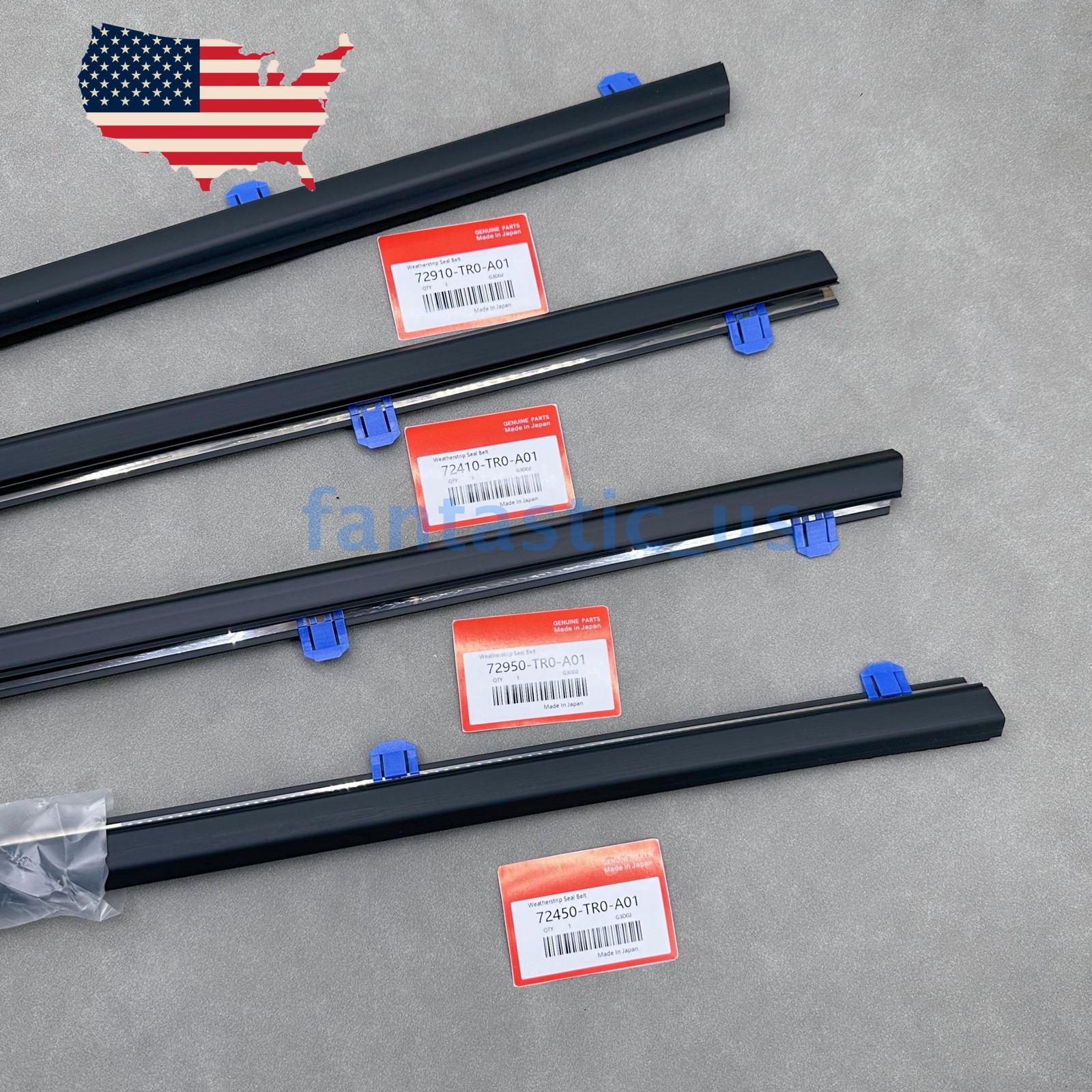 OEM 4X Weatherstrip Window Moulding Trim Seal Belt for Honda Civic Sedan 12-15