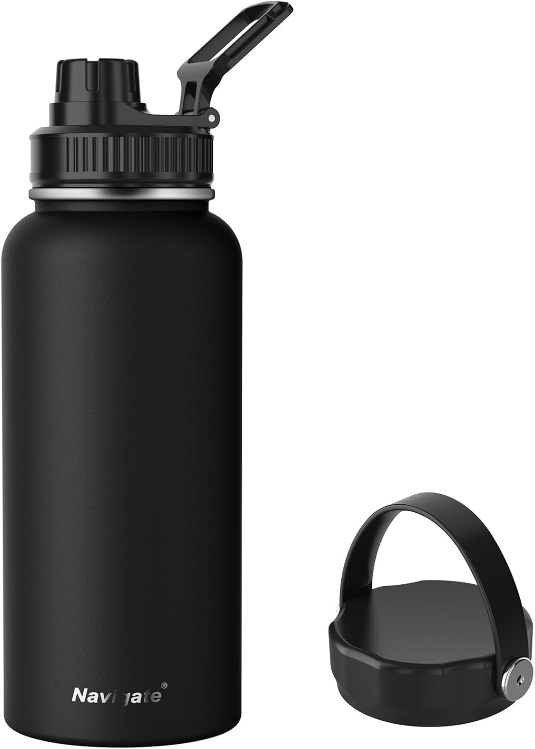32 oz Insulated Stainless Steel Sports Water Bottle W/ Spout & Handle Lids,Wide
