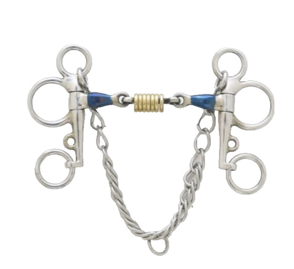 Western Brass Roller Curb Bit | Stainless Steel Shank Horse Bit with Chain