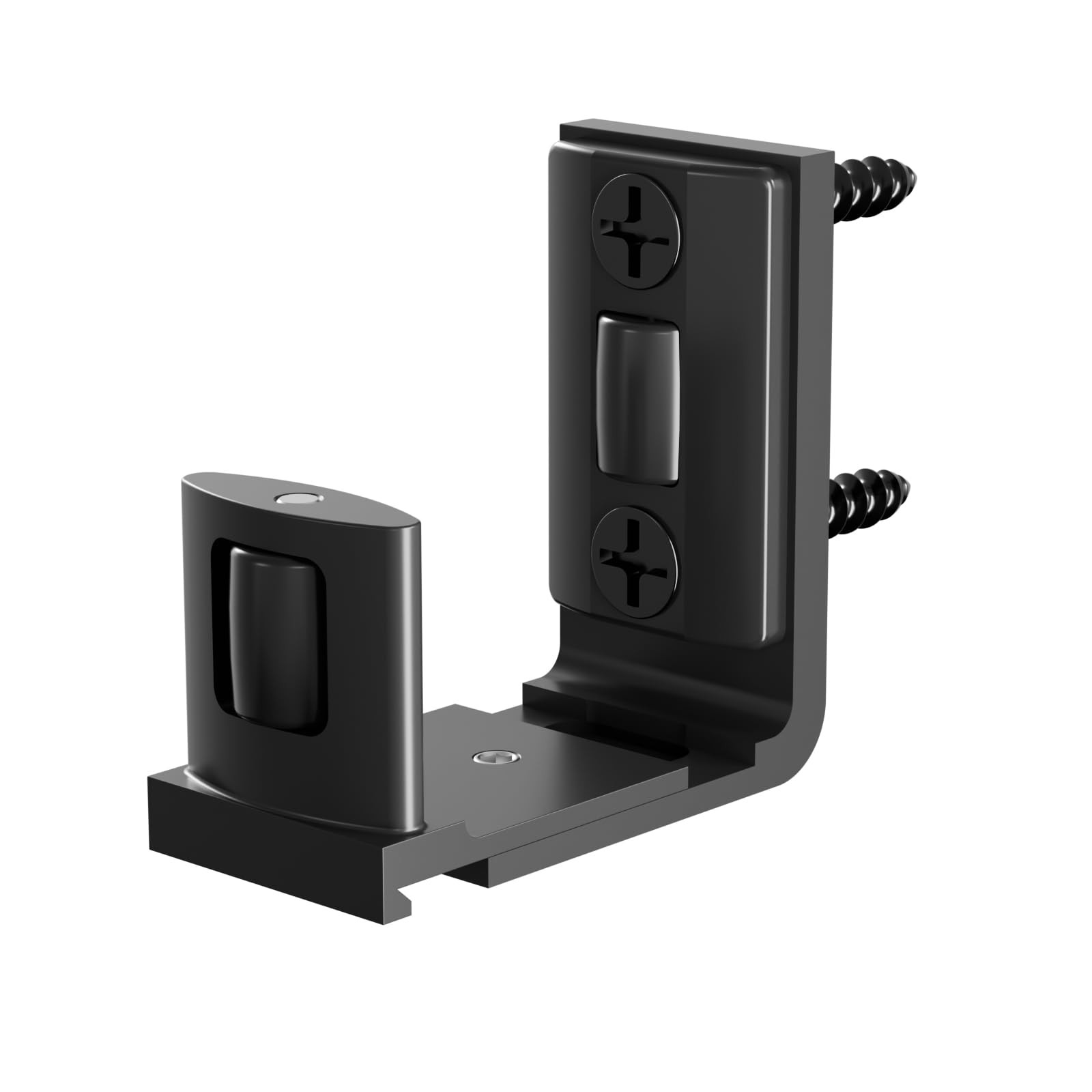 CCJH Sliding Barn Door Bottom Floor Guide, Adjustable Roller U Shape Black