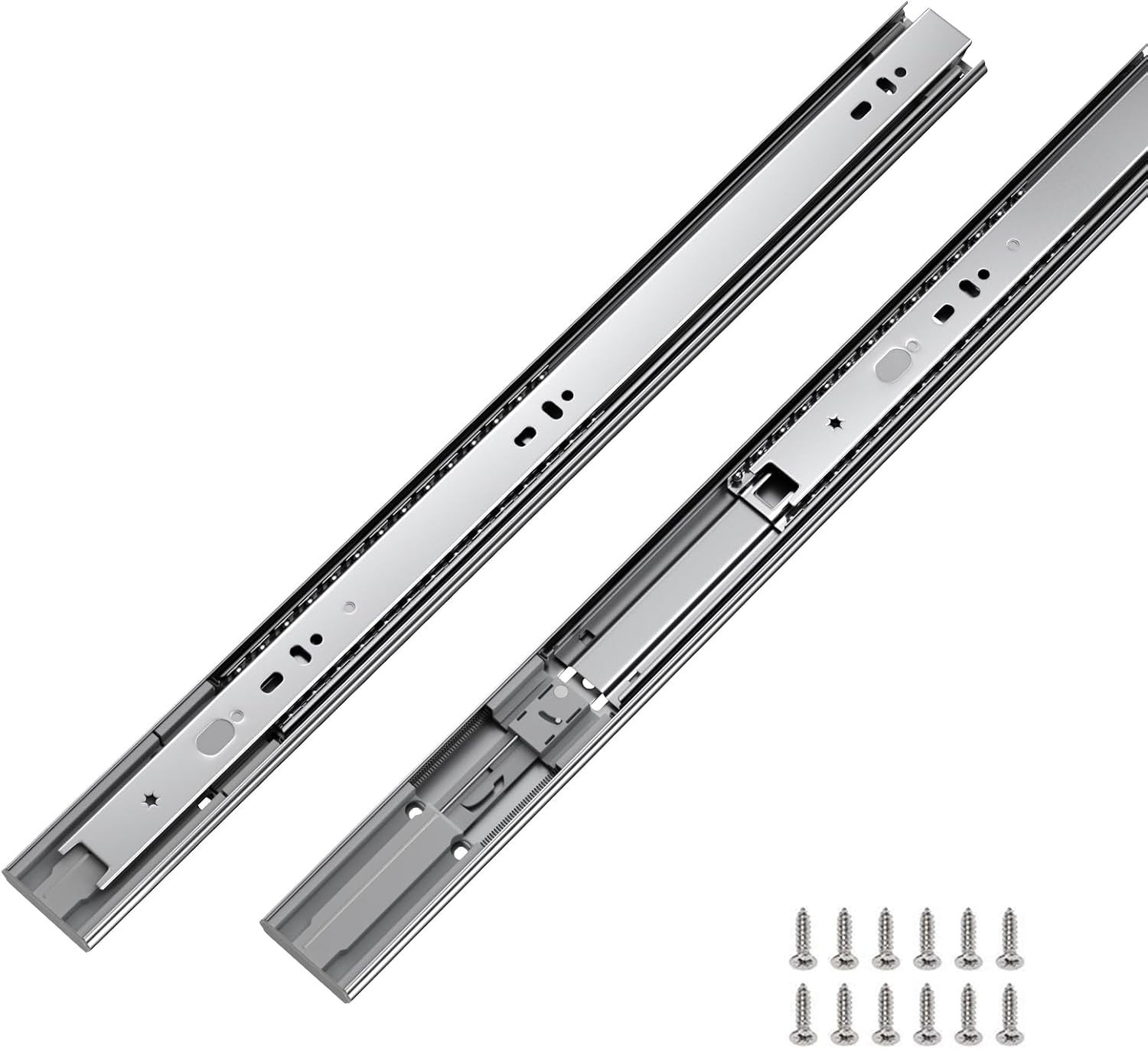 6 Pairs 22 Inch Soft Close Ball Bearing Drawer Slide for Dresser Full Extension