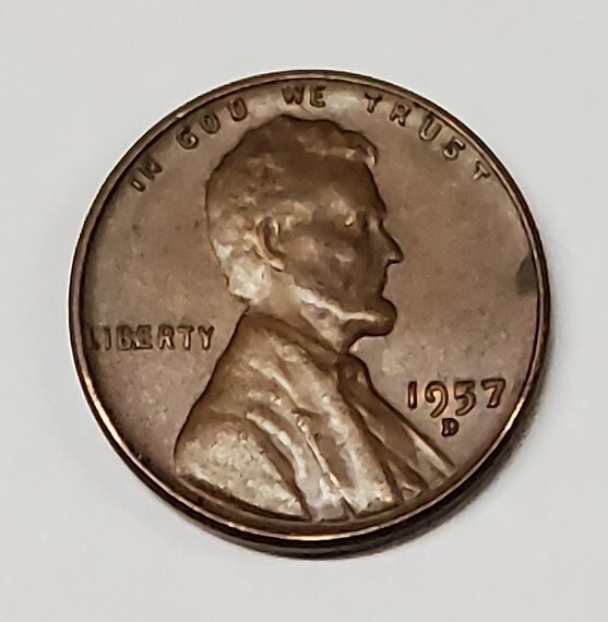 1957 D Wheat Penny W/Errors--BIE and #5 in Date