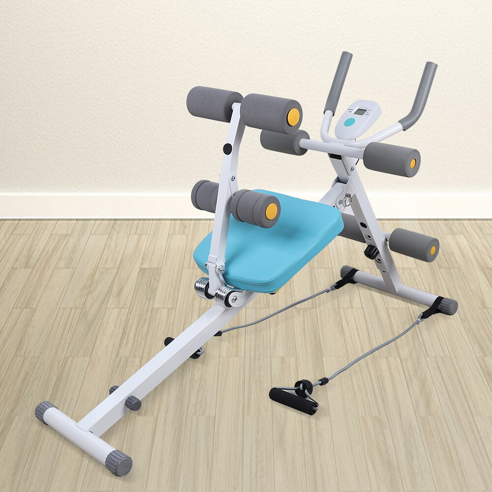 2-in-1 Adjustable Ab Trainer Machine - Foldable Sit-Up Bench, 330lbs Capacity