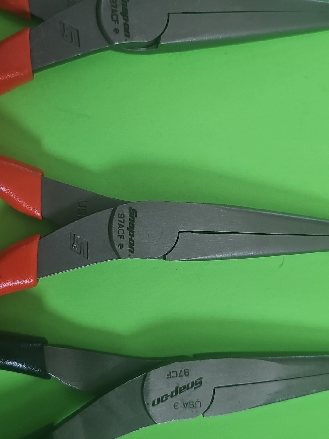 Snap On 97ACF 8" Long Soft Grip Needle Nose Pliers