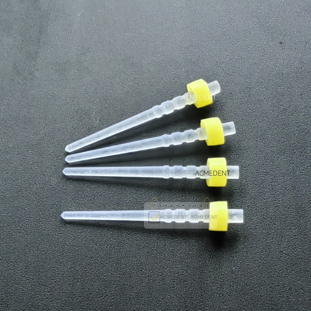 100Pcs Dental Fiber Post Glass 3D Posts 1.3MM Yellow Ring RTD ESPE Style