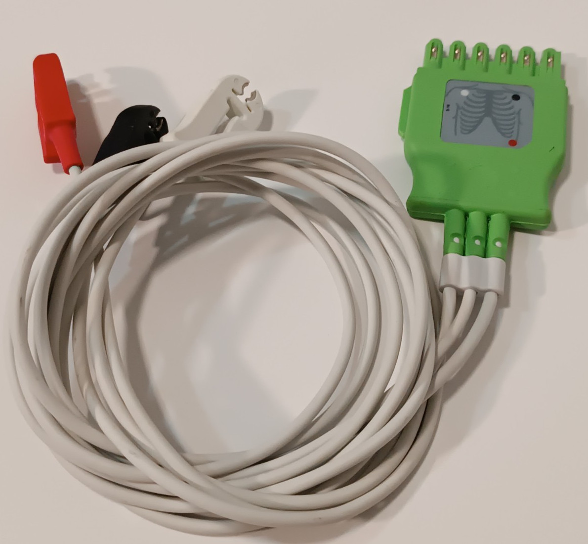 Dräger MP03402 3-Lead ECG Medical Monitoring Trunk Cable, Pinch Grabber Connect