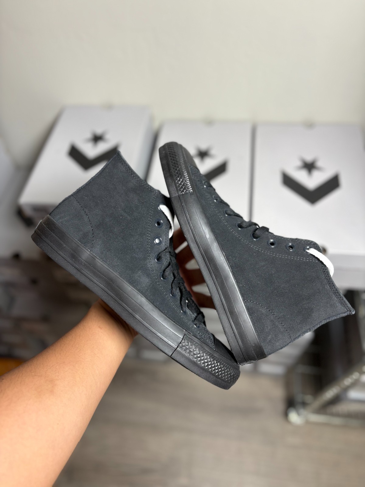 Size 7.5-13 - Converse Cons Chuck Taylor All Star Pro Suede Black Shoes 161578C