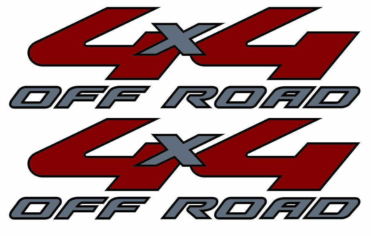 2008-2010 Vinylmark 4x4 Off Road Decals for Ford (F250, F350) Super Duty SILVER