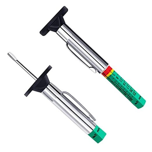 Tire Tread Depth Gauge,Two-Sided INCH+MM Two-Sided Tire Tread Depth Gauge