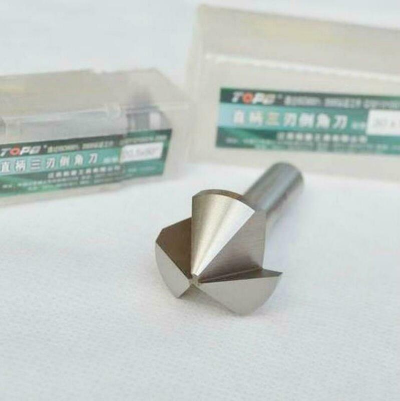 1Pcs  30mm 90 Degree 3 flute HSS Chamfer Chamfering End Mill Cutter Bit