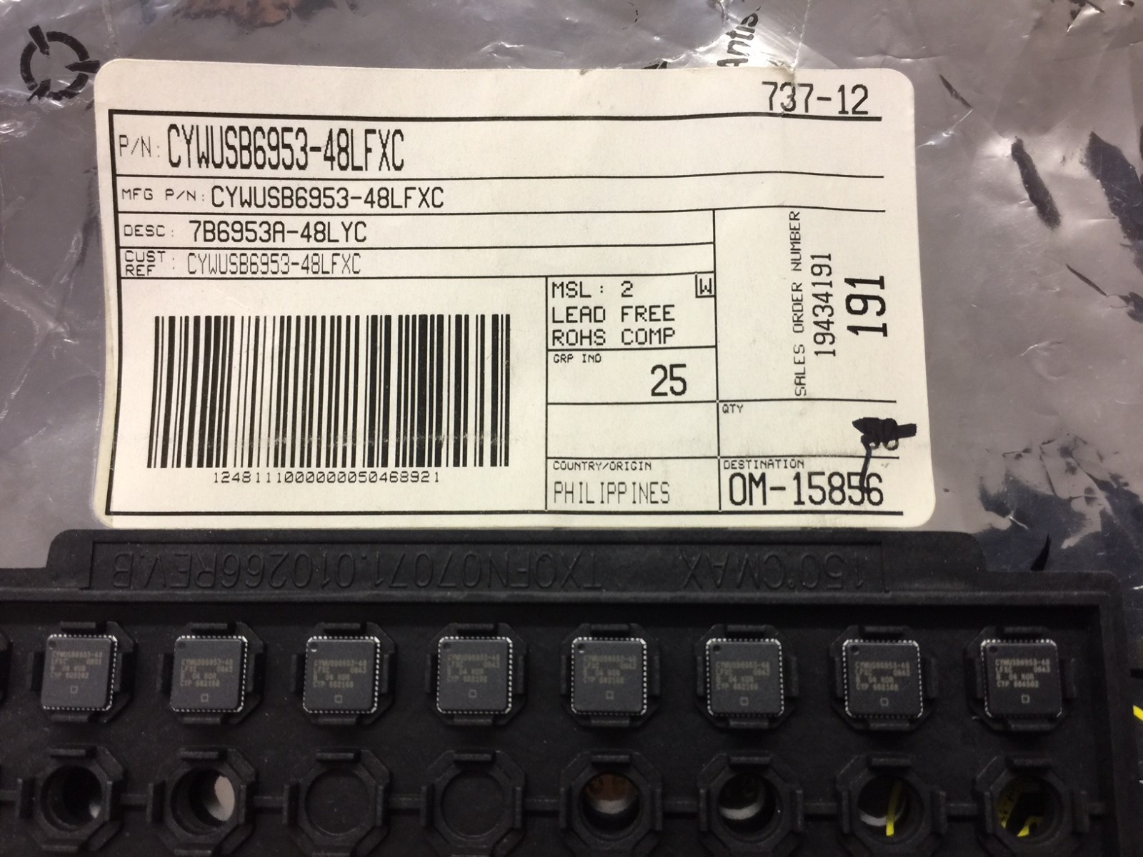 (8 PIECE LOT) CYWUSB6953-48LFXC, CYPRESS, Wireless USB 48-Pin QFN EP