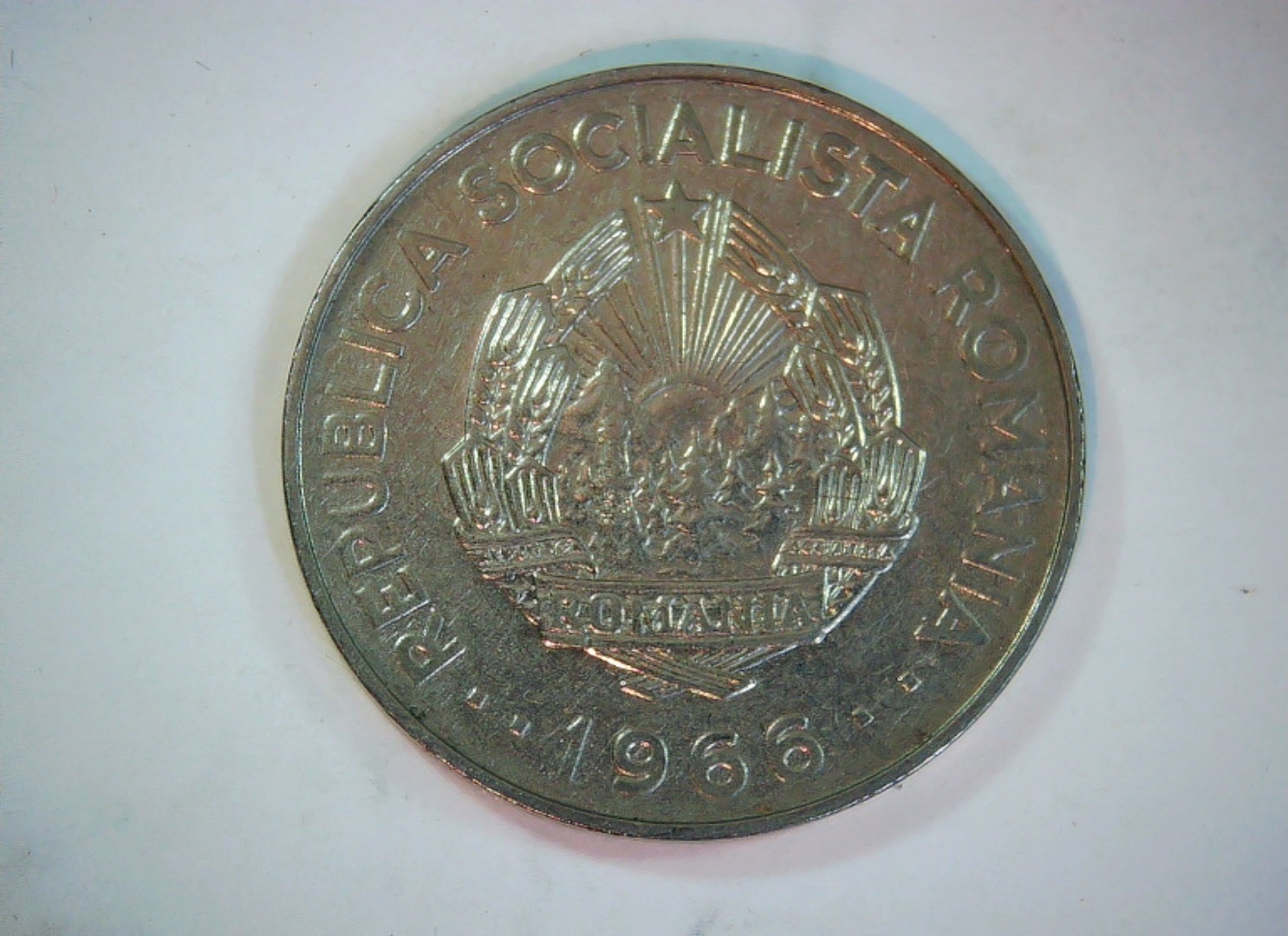 Romania 1966 3 Lei Socialist Republic (industrial/oil refinery type) Coin