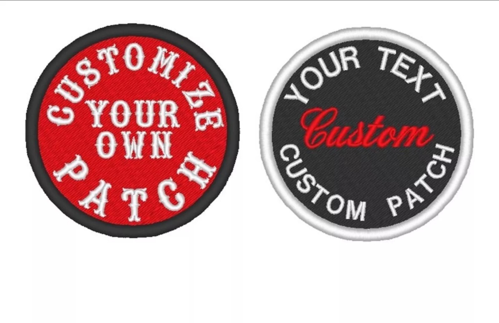 Custom Embroidery 2" Round Patch Biker Embroidered Sew on Patches