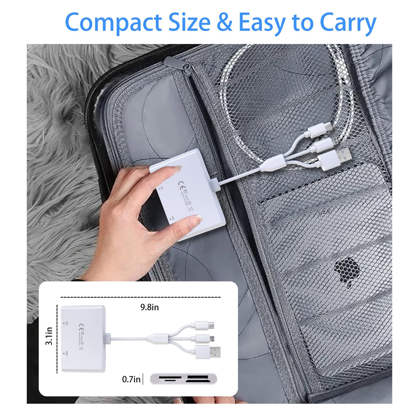 Memory Stick Duo Adapter for iPhone/Android/PC, 4 in 1 SD/TF/MS/XD Picture Ca...