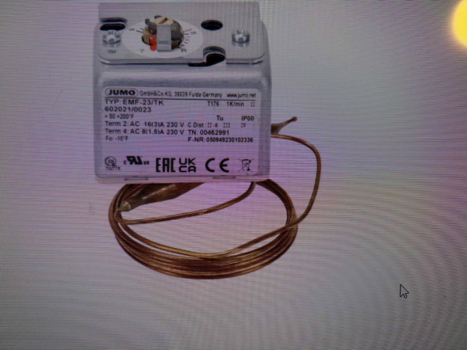 EMF-23 -TK JUMO: RBI 14-0010 TEMP CONTROLLER