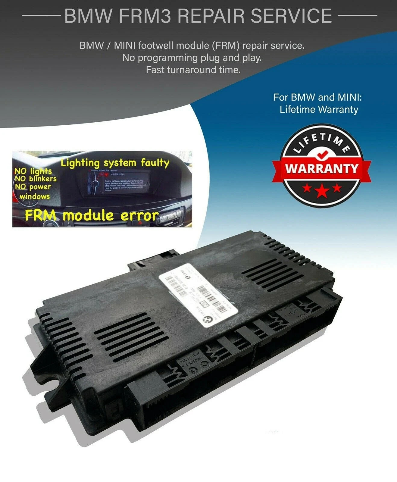 For BMW & For MINI FRM3 Footwell Module Repair Service E87 E90 E70 R56 Fast FRM