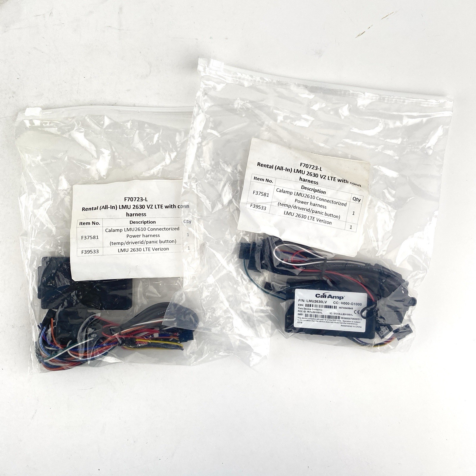 2 Cal/Amp LMU2630 LTE VZ GPS Tracking Module Unit w/LMU2610 Power Harness